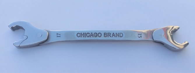 Chicago Brand 15mm-17mm Ratcheting Wrench ratchet wrench, ratcheting wrench, cb wrench, chicago wrench, alden wrench, hvac wrench