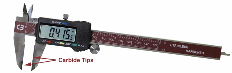 6" Carbide Tipped Digital Caliper  digital caliper, carbide tip