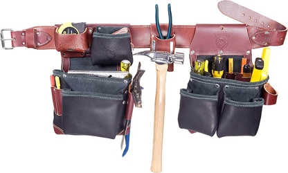 B5625 Black Leather Green Builder Tool Belt occidental leather, tool belt, leather tool belts, toolbelts, tool belt